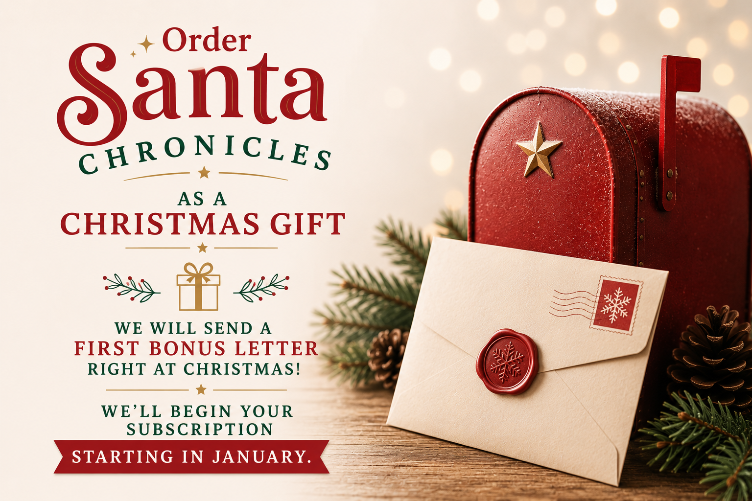 Order For Christmas Gift Now - Receive Letters Beginning For Christmas